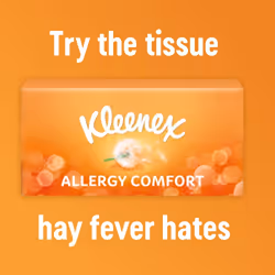 Kleenex Allergy Comfort Tissues - Pack of 12 Tissue Boxes- Hayfever Allergy Comfort Tissues - Extremely Gentle, Perfect for Hay Fever Symptoms