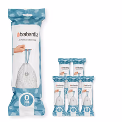 Brabantia 138485 PerfectFit Bin Liners Multipack (Size O/30 Litre) Thick Plastic Trash Bags with Tie Tape Drawstring Handles ...