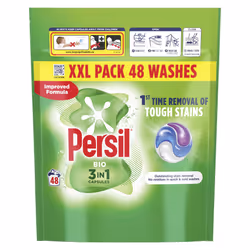 Persil Bio 3 in 1 Washing Capsules 1st time removal of tough stains outstanding stain removal in quick & cold washes 48 washe ...