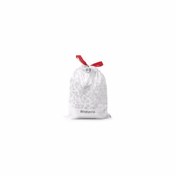 Brabantia 138263 PerfectFit Bin Liners (Size Y/20 Litre) Thick Plastic Trash Bags with Tie Tape Drawstring Handles (40 Bags), White