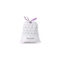 Brabantia PerfectFit Bin Liners (Size C/10-12 Litre) Thick Plastic Trash Bags with Tie Tape Drawstring Handles (40 Bags)