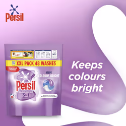 Persil Colour Protect 3 in 1 Washing Capsules keeps colours bright outstanding stain removal in quick & cold washes 48 washes