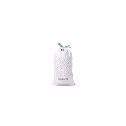 Brabantia PerfectFit Bin Liners (Size O/30 Litre) Thick Plastic Trash Bags with Tie Tape Drawstring Handles (40 Bags)