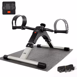 AGM Foldable Mini Pedal Exerciser, Compact Arm Leg Exercise Bike with LCD Display for Home Office Workout