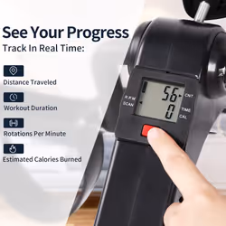 AGM Foldable Mini Pedal Exerciser, Compact Arm Leg Exercise Bike with LCD Display for Home Office Workout