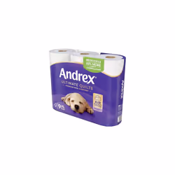 Andrex Ultimate Quilts 9 Mega Toilet Rolls = 13.5 Standard Toilet Rolls, 50% Longer Lasting Paper, Air Pocket Technology for Soft, Thick Sheets, FSC