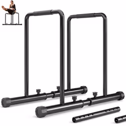 YOLEO Adjustable Dip Bars- 500KG/1100lbs Dip Stand Parallettes Bar Gymnastics Bar Dip Station with Safety Connector, Pull Up  ...
