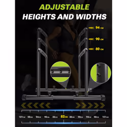 YOLEO Adjustable Dip Bars- 500KG/1100lbs Dip Stand Parallettes Bar Gymnastics Bar Dip Station with Safety Connector, Pull Up Station Portable Gym Bar