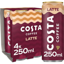 Costa Coffee Latte 4 x 250 ml