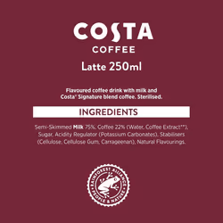 Costa Coffee Latte 4 x 250 ml