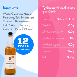 Simply Sugar Free Honeycomb Syrup, Low Calorie, Vegan & Nut Free Flavoured Syrup for Coffee, Cocktails & Baking (1 Litre)