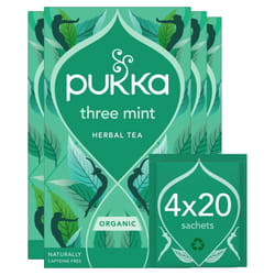 Pukka Herbs | Three Mint Organic Herbal Tea Box | Tea Infusion With Spearmint, Peppermint, Fieldmint | Ideal For Digestion | Sleep Tea | Caffeine Free