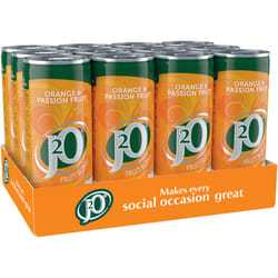 J2O Fruit Juice, Orange and Passion Fruit, 250ml Cans (Pack of 12)