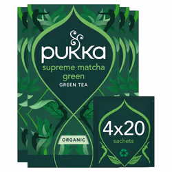 Pukka Herbs | Supreme Matcha Green Organic Tea Box | Energizing Tea With Matcha Powder | Ideal For Daily Vitality | 4 Packs | ...