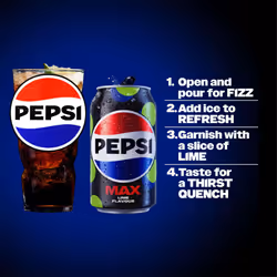 Pepsi Max Lime No Sugar Cola Cans 24 x 330ml