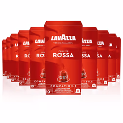 Lavazza, Qualit? Rossa, 100 Aluminium Coffee Capsules Compatible with Nespresso Original Machines, Chocolate Notes, Arabica & ...