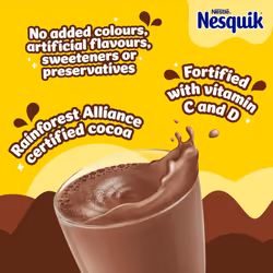 Nesquik Chocolate Flavoured Milkshake Powder, with Vitamin C & D, 1kg Tub (Pack of 1)