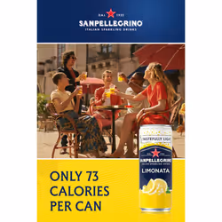 San Pellegrino Italian Sparkling Drinks Tastefully Light Sparkling Lemon Canned Soft Drink 24 x 330ml - 73k Cals per Can