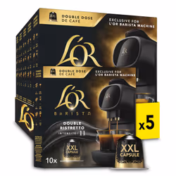 L?OR BARISTA Double Ristretto XXL Aluminium Medium Roast Coffee Capsules (5 X 10 Pods) Intensity 11
