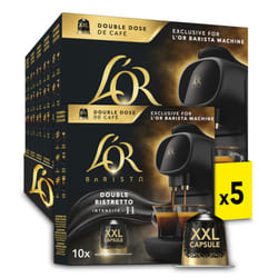 L?OR BARISTA Double Ristretto XXL Aluminium Medium Roast Coffee Capsules (5 X 10 Pods) Intensity 11