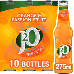 J2O Fruit Blend, Orange and Passion Fruit, 10 x 275ml