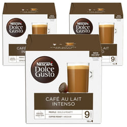 NESCAF? Dolce Gusto Cafe Au Lait Intenso Coffee Pods, 16 Capsules (48 Servings, Pack of 3, Total 48 Capsules)