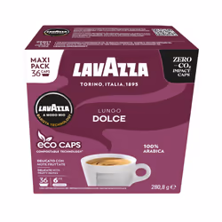 Lavazza A Modo Mio Lungo Dolce, 36 Coffee Capsules, with Aromatic Notes of Dried Fruits, for a Sweet Espresso, 100% Arabica, ...