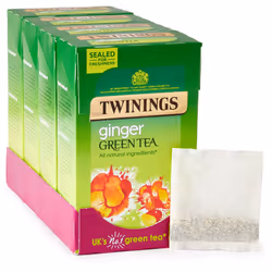 Twinings Ginger Green Tea 80 Tea Bags (Multipack of 4 x 20 Tea Bags)