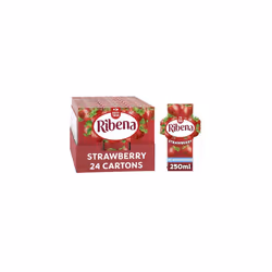 Ribena Strawberry Juice Drink Cartons - Multipack 24x250ml; No Added Sugar Real Fruit; Rich In Vitamin C; No Artificial Colou ...