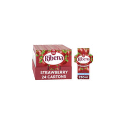 Ribena Strawberry Juice Drink Cartons - Multipack 24x250ml; No Added Sugar Real Fruit; Rich In Vitamin C; No Artificial Colours or flavours ; Perfect