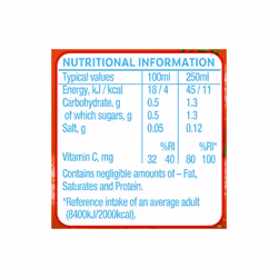 Ribena Strawberry Juice Drink Cartons - Multipack 24x250ml; No Added Sugar Real Fruit; Rich In Vitamin C; No Artificial Colours or flavours ; Perfect
