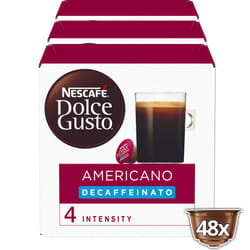 NESCAF? Dolce Gusto Americano Decaf Coffee Pods - total of 48 Decaffinated Coffee Capsules - (3 Packs)