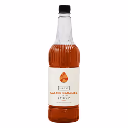 Simply Salted Caramel Syrup, Vegan & Nut Free Flavoured Syrup for Coffee, Cocktails & Baking (1 Litre)