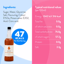 Simply Salted Caramel Syrup, Vegan & Nut Free Flavoured Syrup for Coffee, Cocktails & Baking (1 Litre)