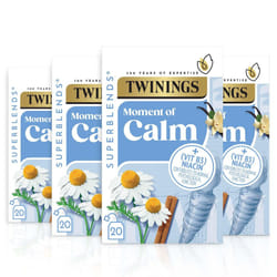 Twinings Superblends Calm Tea - Spiced Camomile, Vanilla & Roasted Chicory Root Herbal Tea Infusion with Vitamin B3 (Niacin), 80 Biodegradable Tea