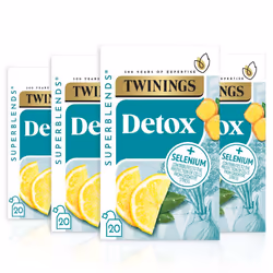 Twinings Superblends Detox - Lemon, Ginger & Burdock Root Herbal Tea Infusion with Fennel & Selenium, 80 x Biodegradable Tea ...
