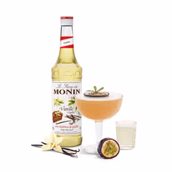 MONIN Premium Vanilla Syrup 1L for Coffee and Cocktails. Vegan-Friendly, Allergen-Free, 100% Natural Flavours and Colourings