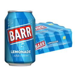 BARR since 1875, 24 Pack Perfect Lemonade, Lemon Flavoured Fizzy Drink - 24 x 330ml Cans