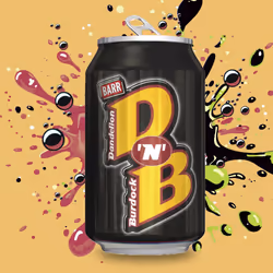 BARR DNB 24 Pack Dandelion and Burdock, Zero No Sugar Flavoured Fizzy Drink - 24 x 330ml Cans