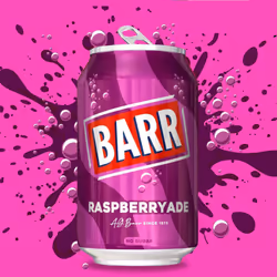 BARR since 1875, 24 Pack Sparkling Raspberryade, Low Sugar Raspberry Flavoured Fizzy Drink "Fizzingly Fun" - 24 x 330ml Cans