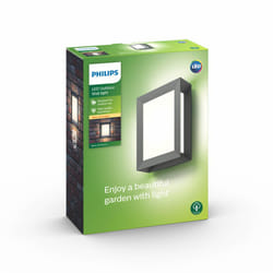 Philips LED Karp Outdoor Wall Light [Anthracite Grey - Warm White] 6W For Garden, Patio and Terrace Lighting