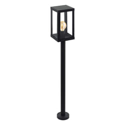 Eglo Alamonte 1 Outdoor Lamppost, Black Glavanized Steel and Clear Glass Driveway Light, Electric Garden Lighting, E27 Socket, IP44