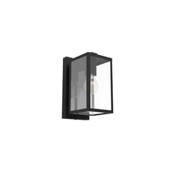 Eglo Outdoor Wall lamp Budrone, Outside Porch Lighting, Vintage Porch Lighting, Made of Metal in Black and Glass in Transparent, E27 Socket, IP44