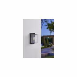 Eglo Outdoor Wall lamp Budrone, Outside Porch Lighting, Vintage Porch Lighting, Made of Metal in Black and Glass in Transparent, E27 Socket, IP44