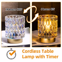 Premier Battery Operated Lamp, Bedside Lamps Set of 2 Timer, Cordless Table Lamp, Mini Battery Operated Lights, Decorative Table Lamps for Bedroom