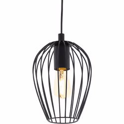 EGLO Newtown Vintage 3-Flame Pendant Lamp, Retro Black Steel Hanging Light, E27 Socket