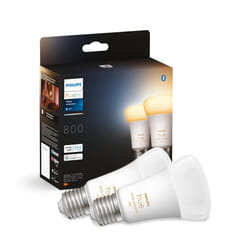 Philips Hue White Ambiance Smart Light Bulb 60W - 800 Lumen 2 Pack [E27 Edison Screw] with Bluetooth. Works with Alexa, Google Assistant and Apple