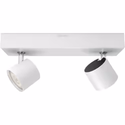Philips myLiving Star WarmGlow Dimmable LED Spotlight, 2 x 4.5 W LED Light, Instant Start, Easy Installation - White Twin Spo ...
