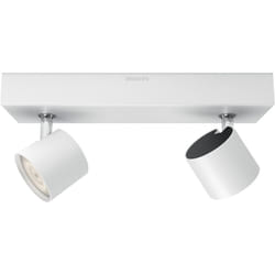 Philips myLiving Star WarmGlow Dimmable LED Spotlight, 2 x 4.5 W LED Light, Instant Start, Easy Installation - White Twin Spot Bar