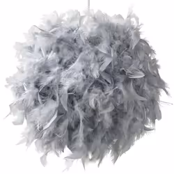 ESSENCE Lights, Fluffy Feather Lampshade 40cm Grey, Feather Light Shade Ceiling, Pendant, Table and Floor lamp, Suitable for  ...